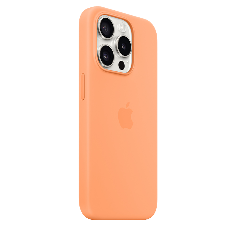 Apple Etui silikonowe z MagSafe iPhone 15 Pro - Pomarańczowy Sorbet